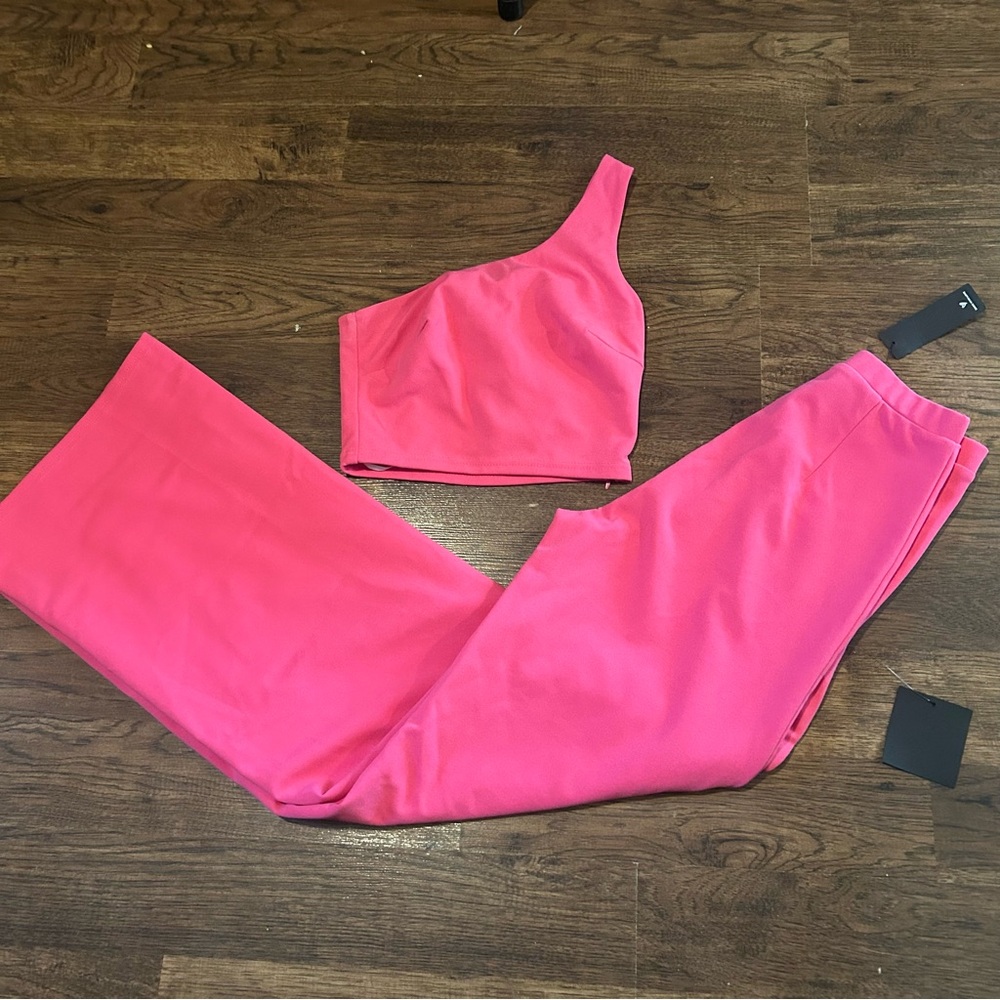 Lulu's Pink One-Shoulder Jumpsuit
